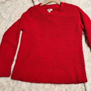 Style & Company Women’s Teddy Boucle Sweater Red Sz S